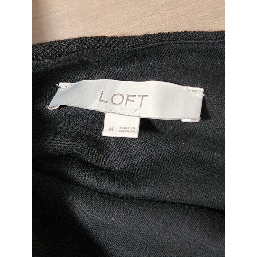 LOFT BLACK ONE SHOULDER RUFFLE DRESS WITH POCKETS Size MEDIUM - Picture 8 of 11